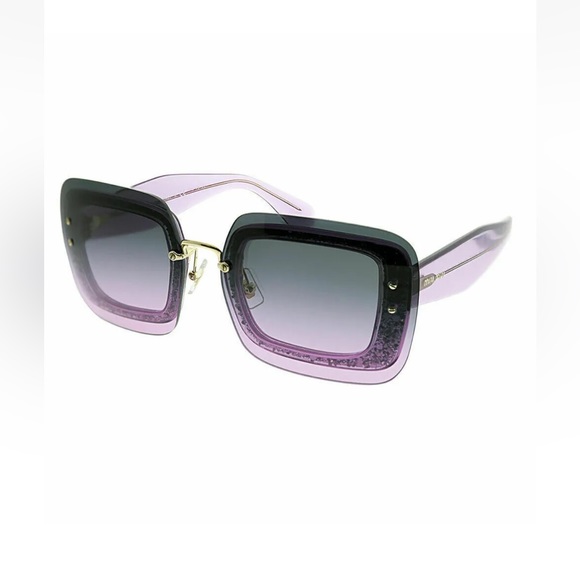 Miu Miu Overisized Glitter Square Sunglasses NEW